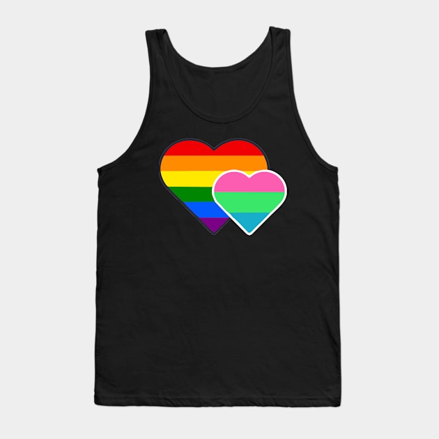 Polysexual Double Heart Tank Top by Blood Moon Design